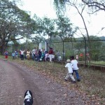 Waiting at the gate.